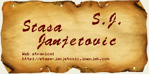 Staša Janjetović vizit kartica